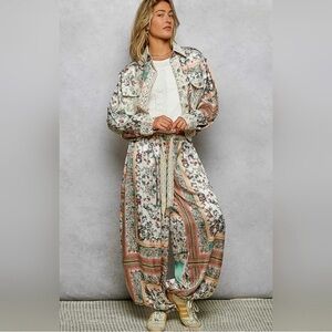 POL Patchwork Jacket and Joggers Set